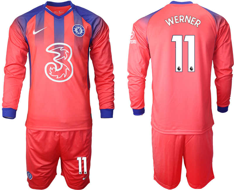 Men 2021 Chelsea away Long sleeve #11 soccer jerseys->chelsea jersey->Soccer Club Jersey